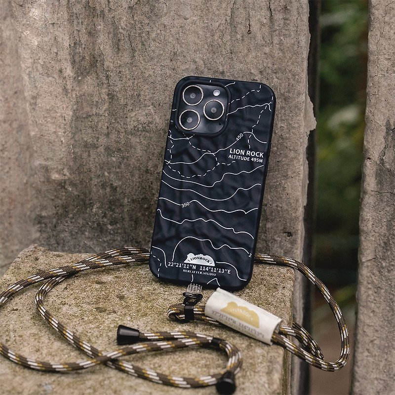 【Mobile phone case】Lion Rock/the CONTOUR - ASH - Phone Cases - Silicone Black