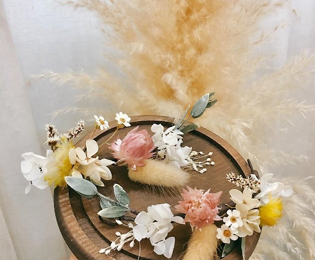 Dry Flower Jewelry [Slow Life] Flower Headdress New Secret Jewelry Dry Flower  Hair Accessories Bridal Hair Accessories - Shop lookingforflower Corsages -  Pinkoi