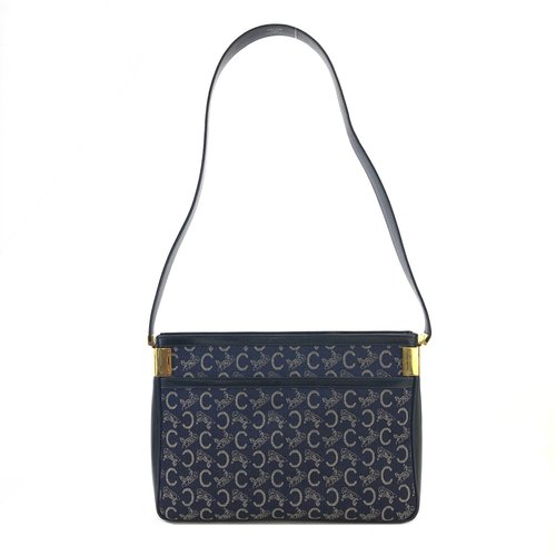 Celine Authentic Vintage Horse Carriage C Monogram Jacquard Crossbody Bag