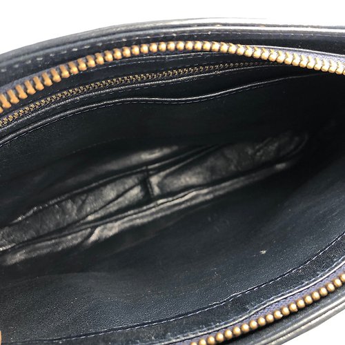 CELINE Trio bag Small Leather black Shoulder Bag Auth From JAPAN storage bag