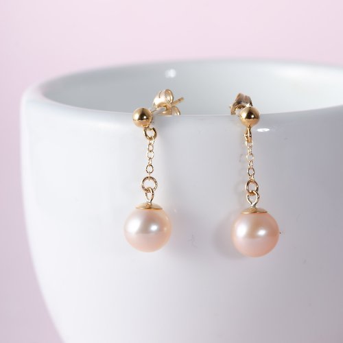 Pink Laboratory 粉紅製造 天然珍珠14K包金耳環 | 14KGF