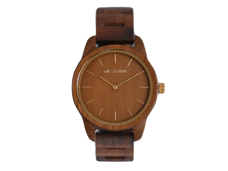 WILS FABRIK - Cozy - Walnut Lumber Wood Watch - Men's & Unisex Watches - Wood Brown