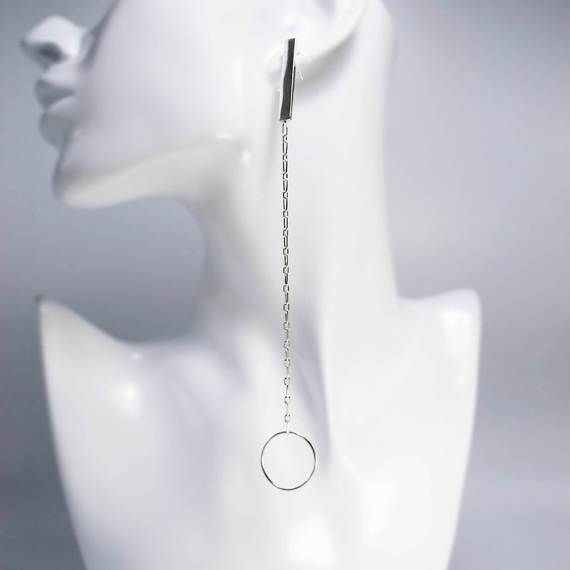 Simple extremely long chain earrings - Earrings & Clip-ons - Sterling Silver Silver
