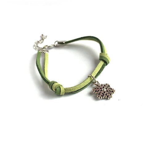 Anne Handmade Bracelets 安妮手作飾品 雪花 聖誕節限定 手工製作 手環-草綠 限量