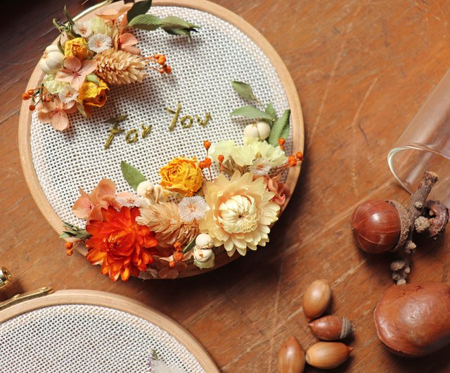オーダーメイドギフト | - 刺繍（小） - ドライフラワー立体刺繍
