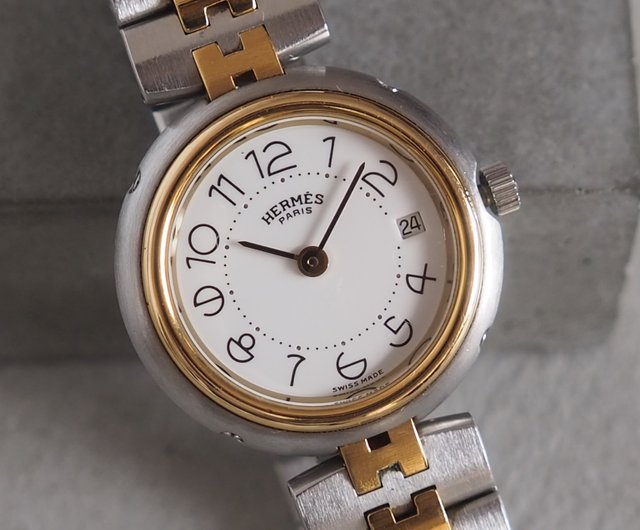 完動品　HERMES/エルメス/ヴィンテージ プロフィールウォッチ HERMES ⁄ エルメスProfile combination white dial（ヴィンテージ