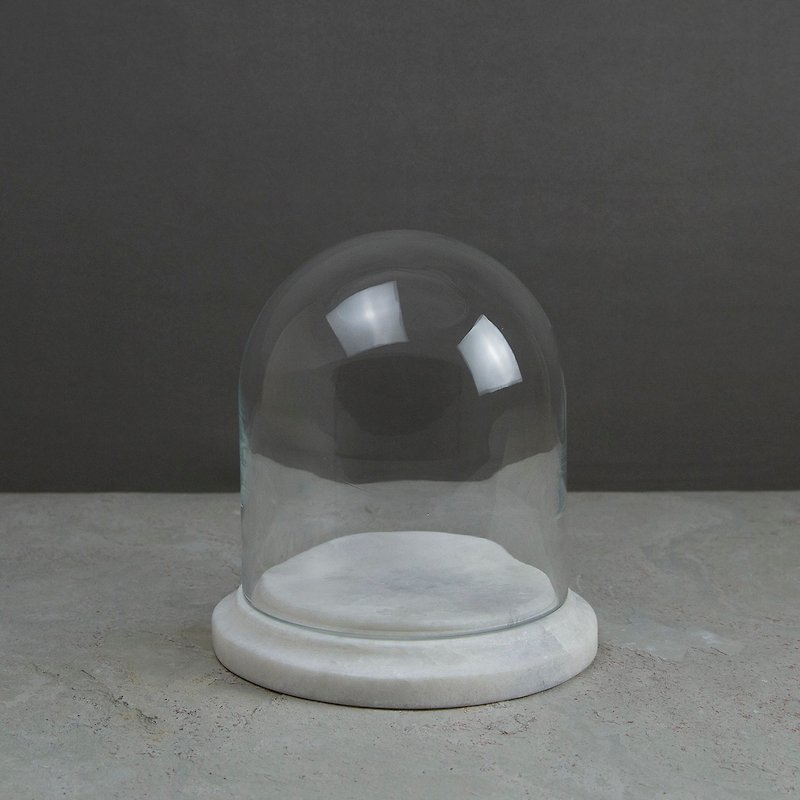 Marble dome glass S - ของวางตกแต่ง - วัสดุอื่นๆ ขาว