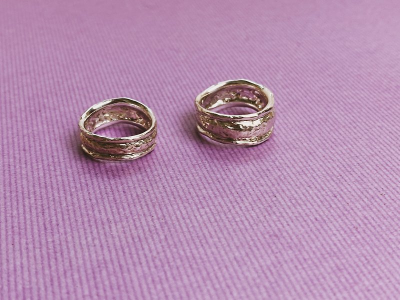 Warm warm current ring / Two types - แหวนทั่วไป - เงินแท้ สีเงิน