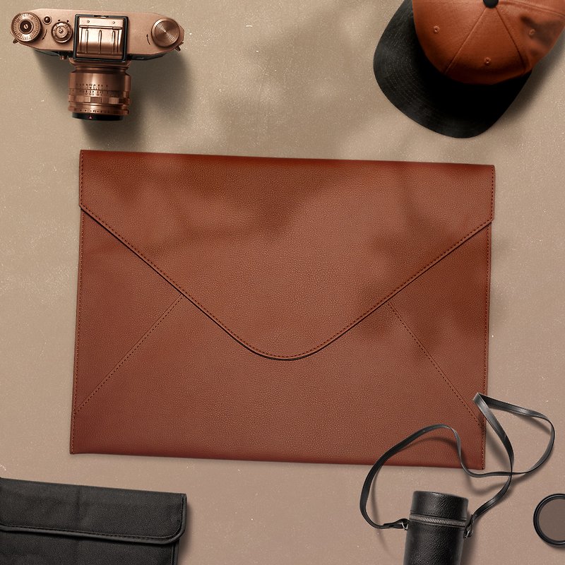 Bellagenda 13 inch tablet Bag, Document Envelope, Sleeve Notebook Case Brown - กระเป๋าแล็ปท็อป - หนังเทียม สีนำ้ตาล