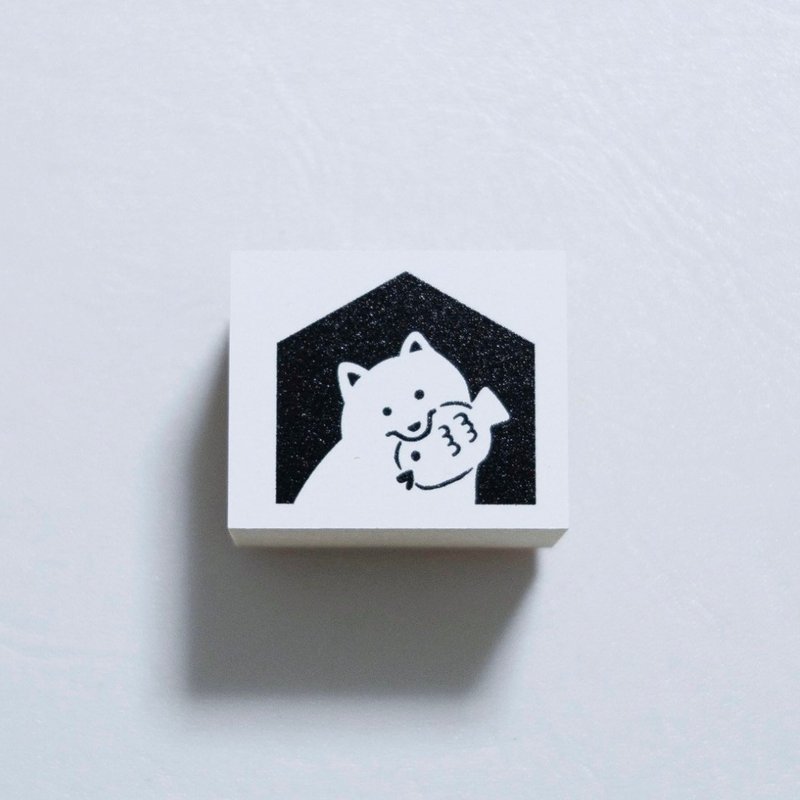 【スタンプ】WAN!SHOPハウスロゴ【はんこ】 - 印章/印台 - 橡膠 白色