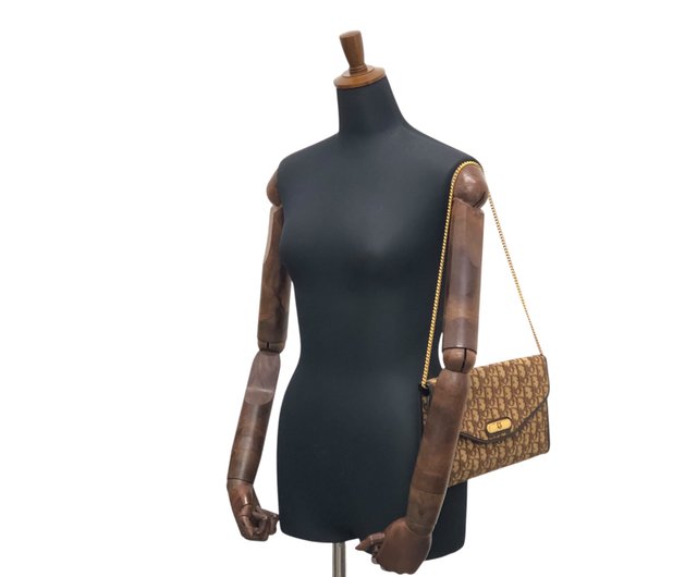 ディオール トロッター チェーン ハンドバッグ レザー ブラック ヴィンテージ 美品】ディオール ショルダーバッグ 2way チェーン トロッター