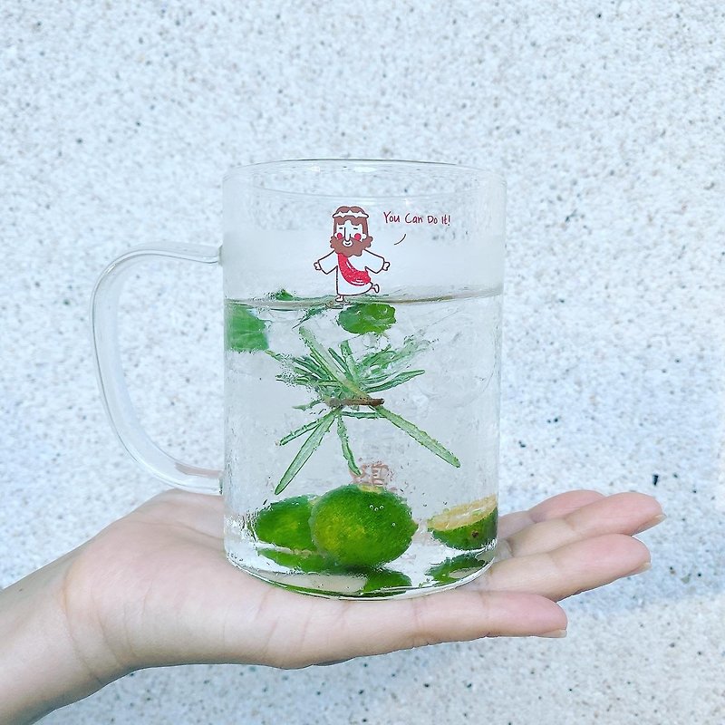 【Pre-Order】【Overseas Customers Only】Glass Mug - Brother Jesus Walking on Water - Cups - Glass 