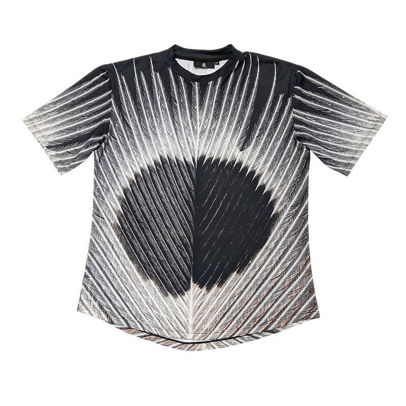 羽毛 機能短袖 A版型 - T 恤 - 聚酯纖維 白色