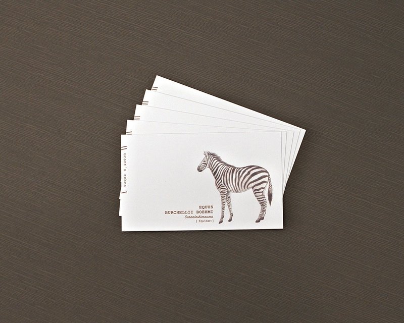 Zebra business card message card - การ์ด/โปสการ์ด - กระดาษ สีดำ