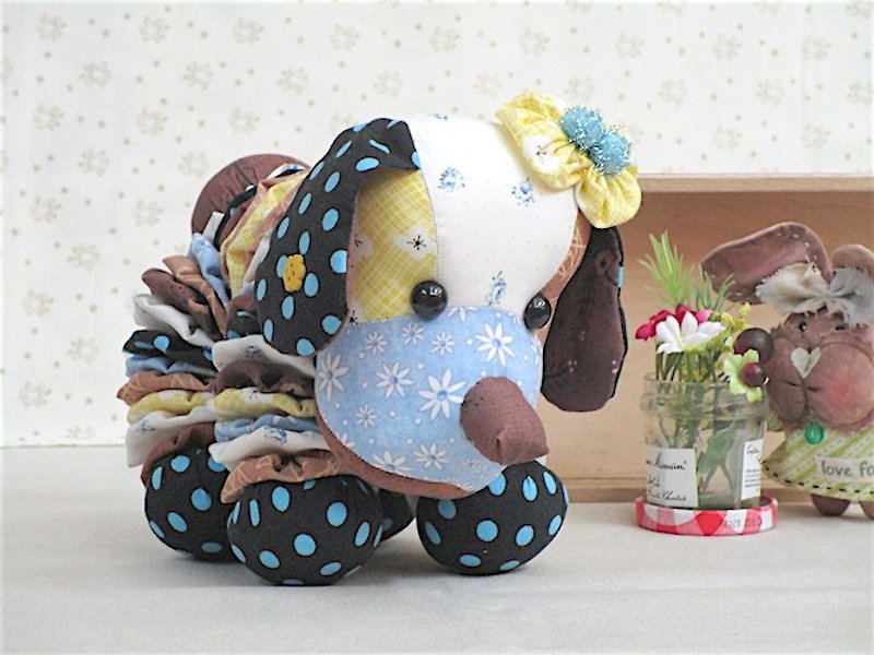 Healing doll yoyo little cute dog - Stuffed Dolls & Figurines - Cotton & Hemp 