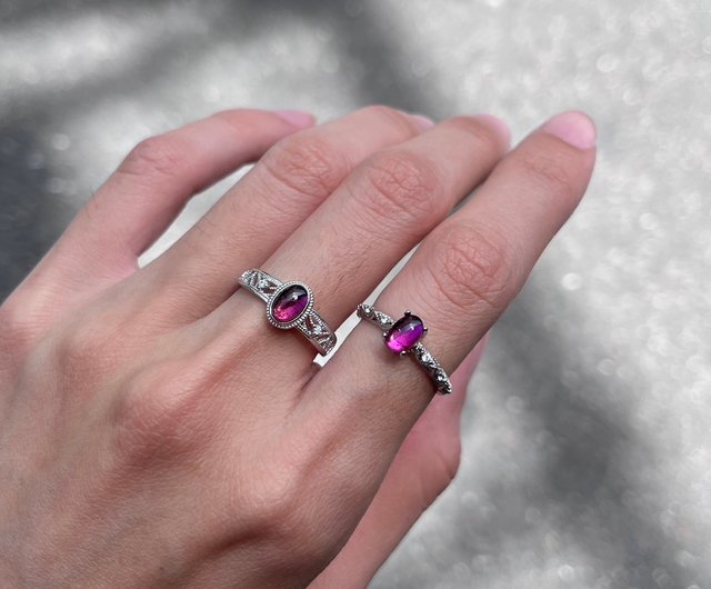 Xiyingyaoシルバー925 トルマリン トルマリン ピンクトルマリン