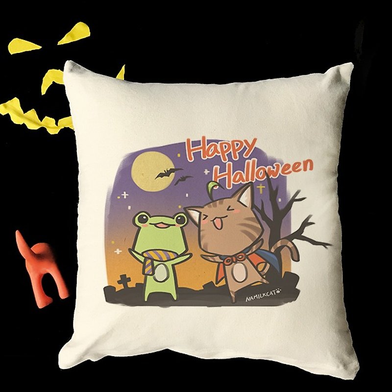 [Halloween Special] Illustrator Namilkcat Halloween Halloween Cotton Canvas Pillow - หมอน - ผ้าฝ้าย/ผ้าลินิน 