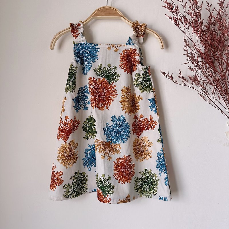 Ready in stock - Fireworks vest dress/Can be worn as a top when you grow up/ - Skirts - Cotton & Hemp 