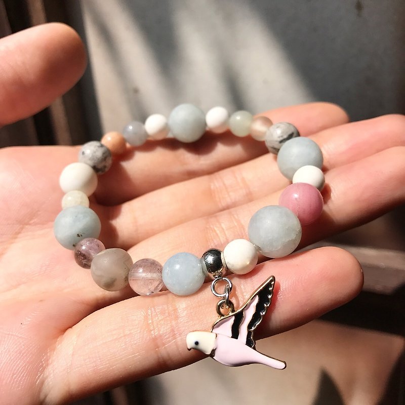 [Lost and find] natural stone sunny bird bracelet on the designer's table - Bracelets - Gemstone Multicolor