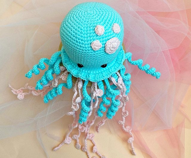 クラゲのあみぐるみ　ハンドメイド　モビール クラゲのあみぐるみ ハンドメイド モビール