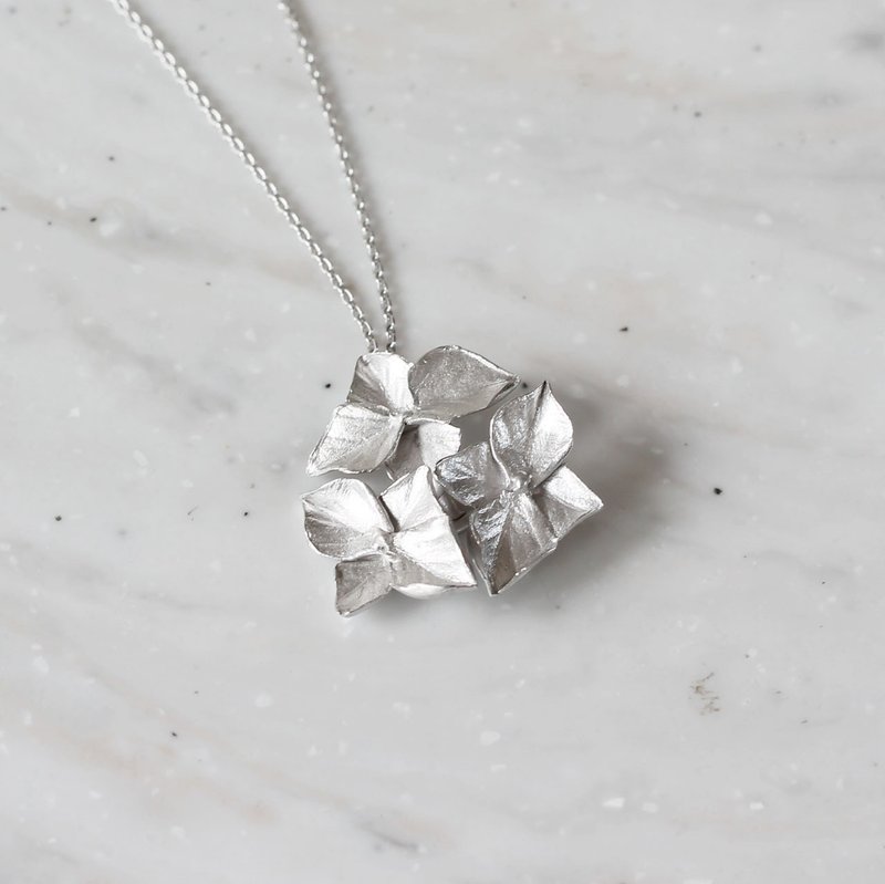 Hydrangea necklace - Necklaces - Sterling Silver Silver