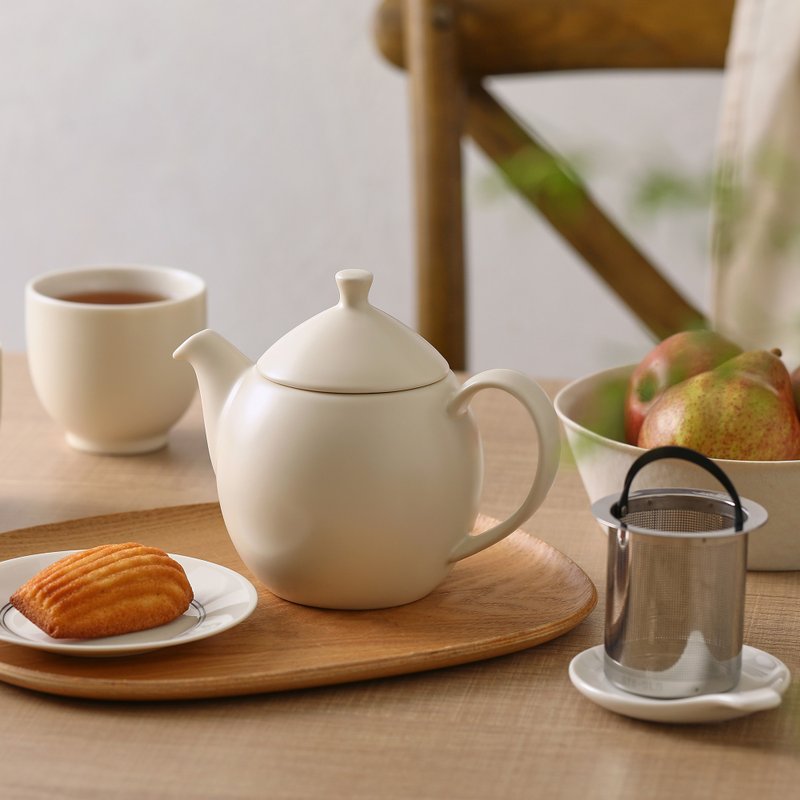 [Holiday Gift] FORLIFE Dew Teapot-Cotton White - ถ้วย - เครื่องลายคราม ขาว