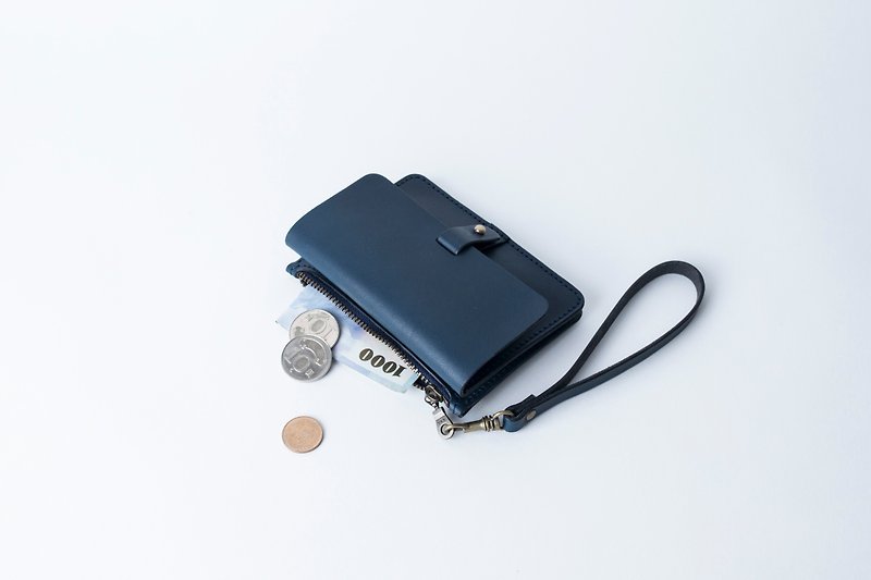 Hsu & Daughter double purse] [HDB1033 - Coin Purses - Genuine Leather Black