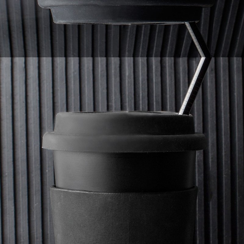 黑色耐熱矽膠杯蓋 - 飲料提袋/杯袋/杯套 - 矽膠 黑色