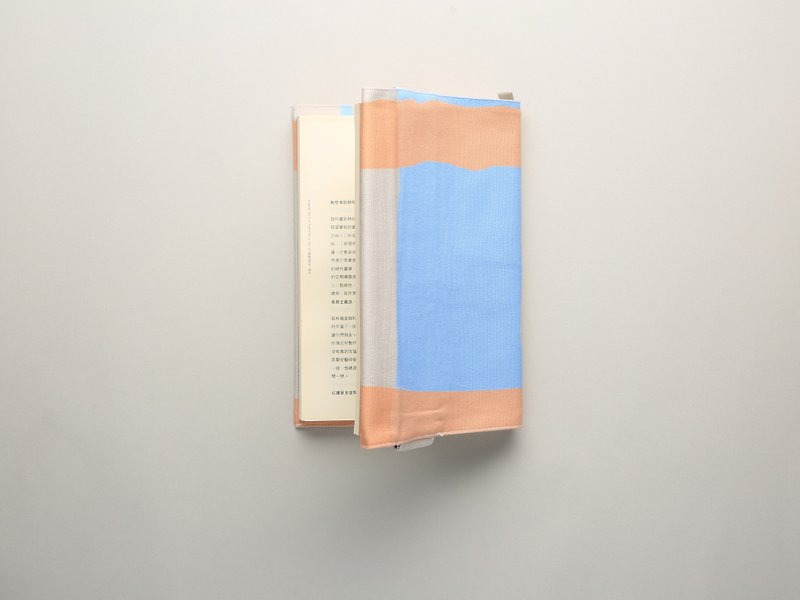 18K book jacket/waterproof paint/orange blue (W17×H23 cm) - สมุดบันทึก/สมุดปฏิทิน - ผ้าฝ้าย/ผ้าลินิน สีส้ม
