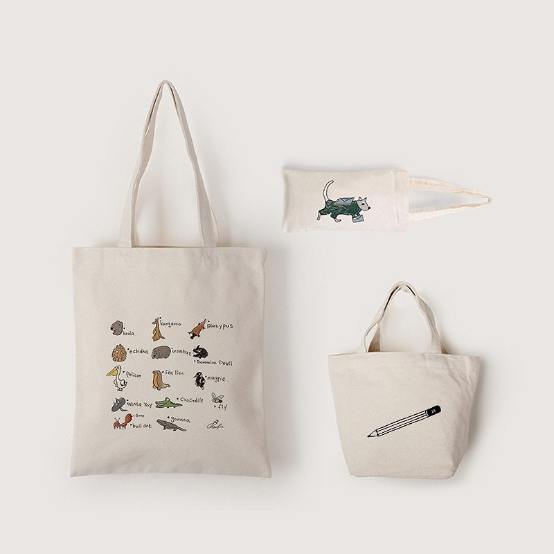 Goody Bag - Illustration Canvas Fur Bag Combination - Messenger Bags & Sling Bags - Cotton & Hemp 