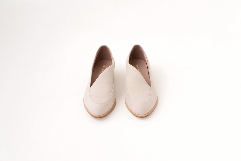 ZOODY / Seeds / Handmade shoes / Flat bottom slides / White paste - รองเท้าบูทสั้นผู้หญิง - หนังแท้ ขาว