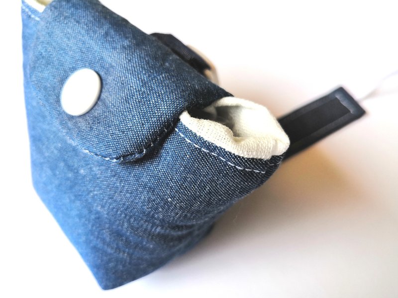 奶嘴夾 奶嘴收納袋 組合 牛仔 - 奶瓶/奶嘴 - 棉．麻 藍色