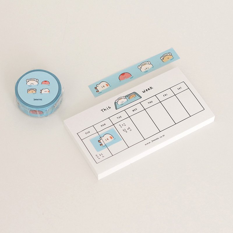 【3 MONTHS Official Agent】Bathroom Paper Tape - มาสกิ้งเทป - กระดาษ สีใส