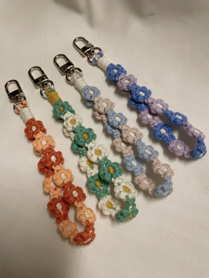 Alternate Flower Braided Cell Phone Lanyard/Mobile Phone Wrist Lanyard - เชือก/สายคล้อง - ผ้าฝ้าย/ผ้าลินิน 