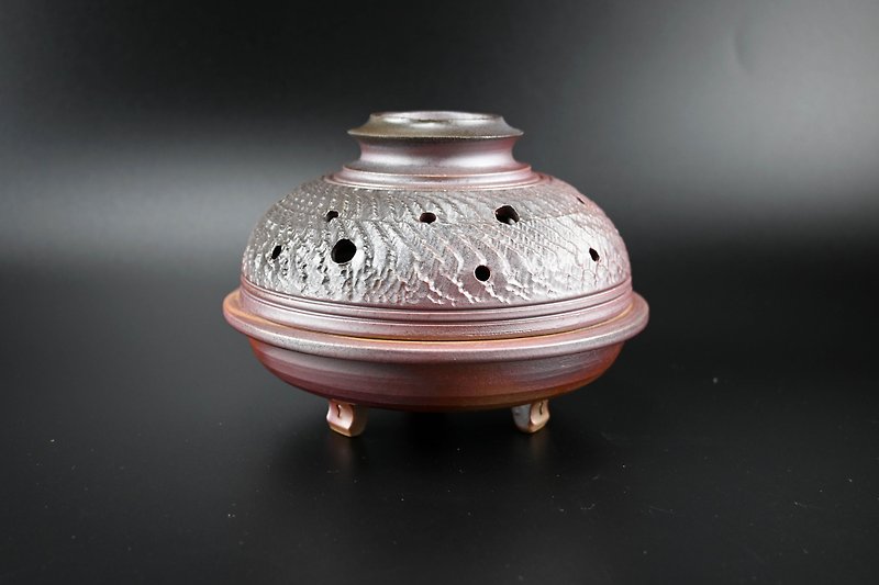 柴燒三足盤香爐 - 花瓶/陶器 - 陶 