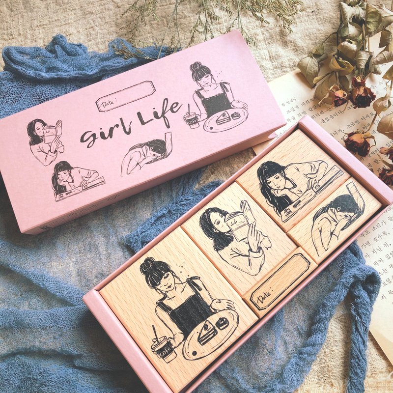 Girl Life 印章組 - 印章/印台 - 木頭 