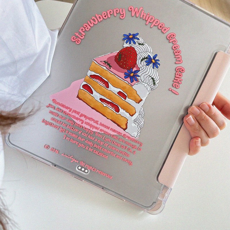 iPad Galaxy Tab Case Cover _ Strawberry Cream Cake - 平板/電腦保護殼/保護貼 - 其他材質 粉紅色