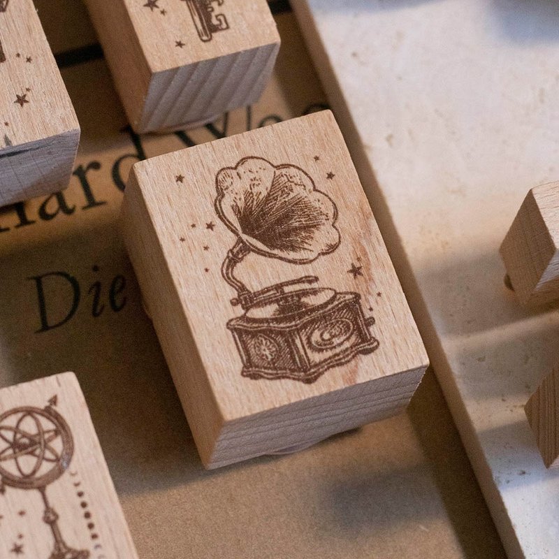 復古文具店 印章 - 留聲機 - 印章/印台 - 木頭 