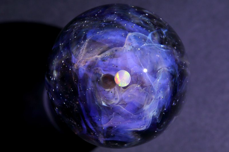 35mm 宇宙玻璃球擺設 no.M047 - 擺飾/家飾品 - 玻璃 紫色