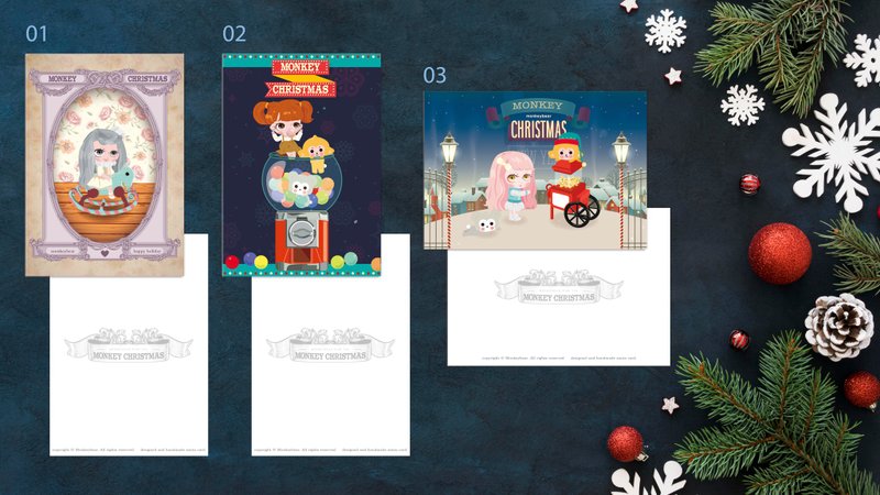 【オリジナル直筆クリスマスカード】封筒付き - はがき・メッセージカード - 紙 多色