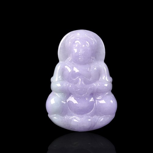 瓔珞翡翠 紫羅蘭翡翠觀音菩薩項鍊 | 天然緬甸玉翡翠A貨 | 送禮