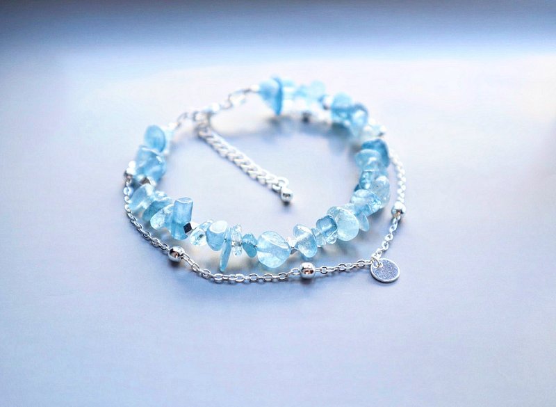 [Stone Series V | March] | Aquamarine Stone| Bracelet - Bracelets - Crystal Blue