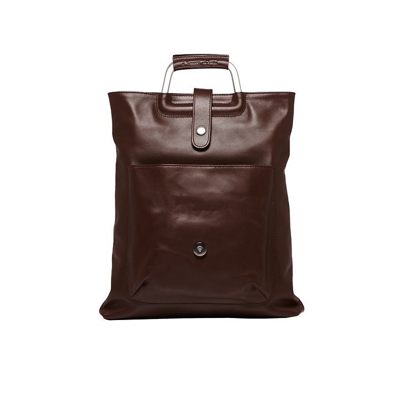 皮派得 | 手提包 | 13吋平板包 | 咖啡色 | 提案包 | 可折疊 - 側背包/斜背包 - 真皮 咖啡色