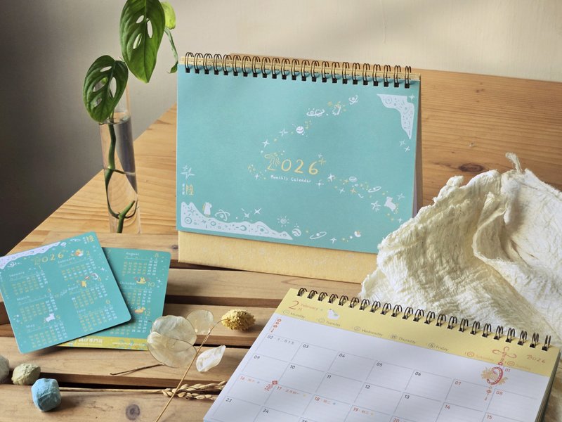 玩印 | 2026 馬年 手繪插畫桌曆 方格記事 To Do List 雙面設計 - 日曆/月曆/年曆 - 紙 