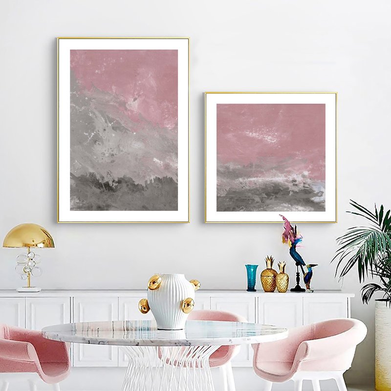 [Flowing in Pink] Decorative Painting - Posters - Wood 