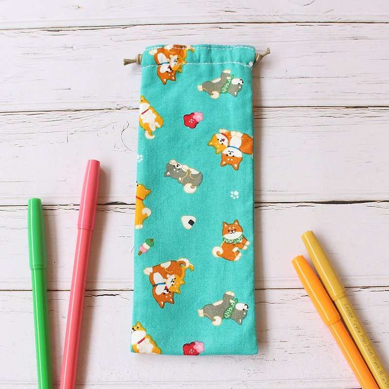 Dachai Xiaochai pencil case / bundle pocket pencil case storage bag - กล่องดินสอ/ถุงดินสอ - ผ้าฝ้าย/ผ้าลินิน สีเขียว