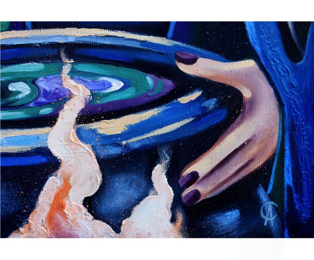 写真からのオリジナル油絵ファンタジー肖像画魔法アート魔女アート