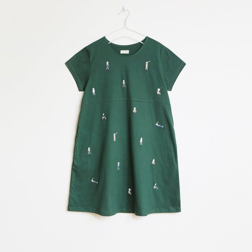 cat boy dress : green
