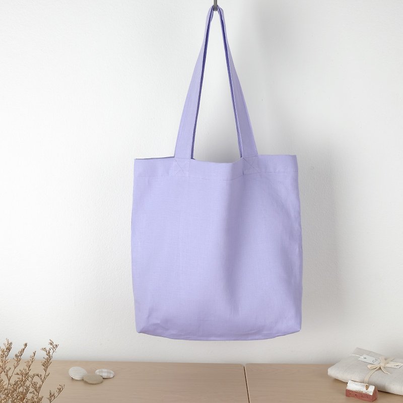 Lilac Linen Tote Bag (Rainbow Series) - 側背包/斜背包 - 棉．麻 紫色