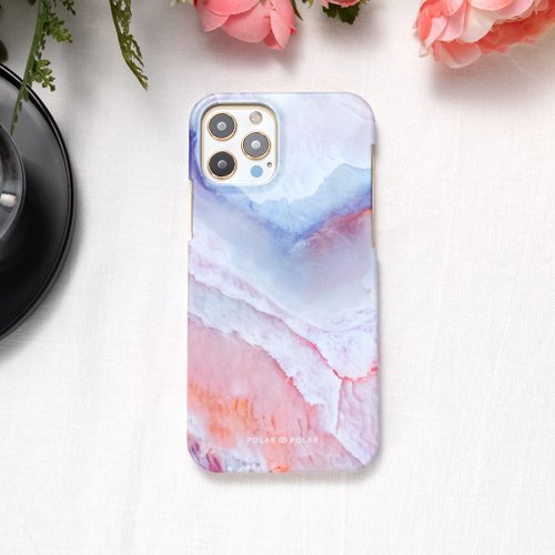 POLAR POLAR iPhone / Samsung 杏色海岸雲石紋 半包硬殼 手機殼【客製】